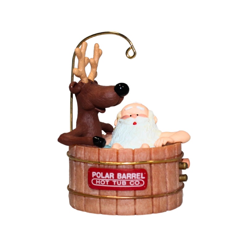 Hallmark Ornament: 1986 Santa's Hot Tub | QX4263