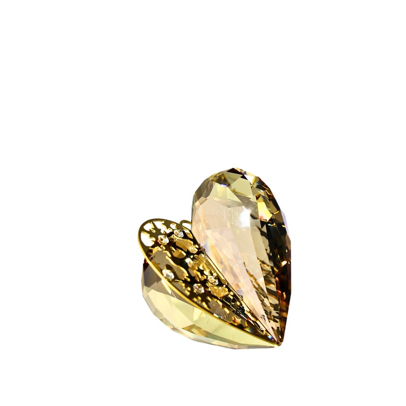 Swarovski Ornament: 1140006 Golden Heart Shadow Ornament