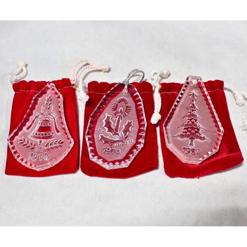 Lot of 3: Waterford Christmas Ornaments - 1978, 1979, 1980