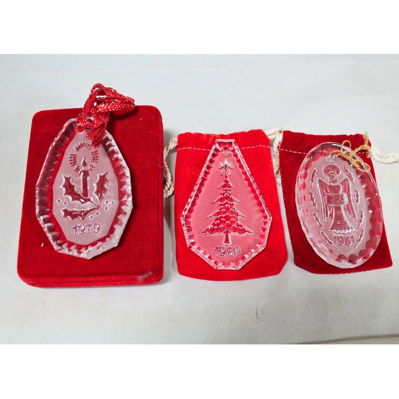 Lot of 3: Waterford Christmas Ornaments - 1979, 1980, 1981