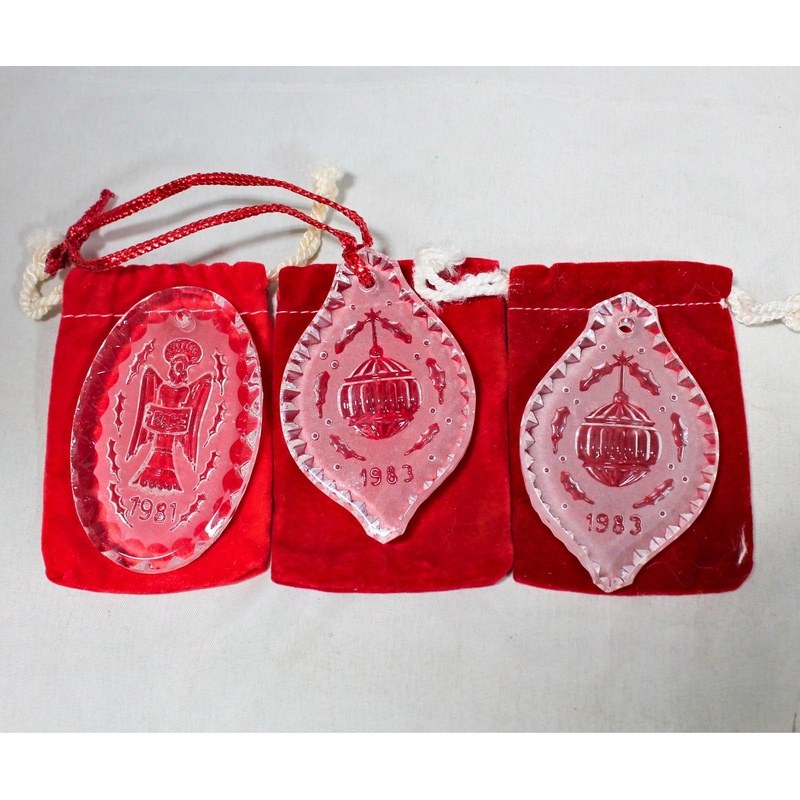Lot of 3: Waterford Christmas Ornaments - 1981, 1983, 1983