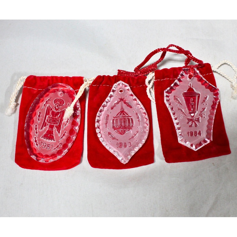 Lot of 3: Waterford Christmas Ornaments - 1981, 1983, 1984