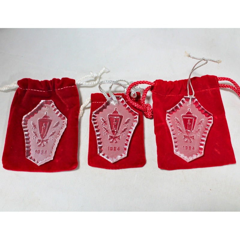 Lot of 3: Waterford  Christmas Ornaments - 1984 Candle in a Lamppost