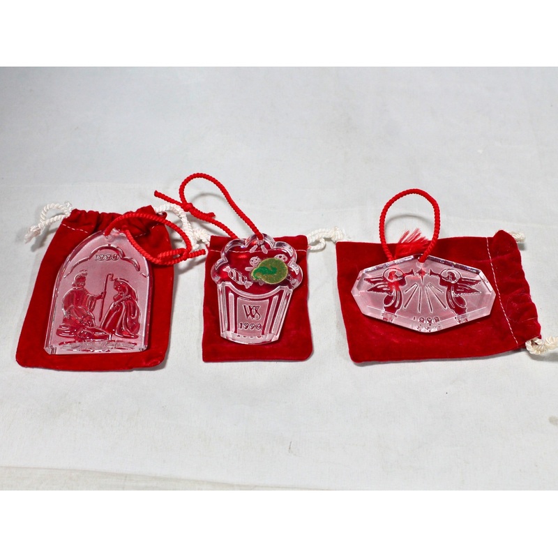 Lot of 3: Waterford Christmas Ornaments - 1998