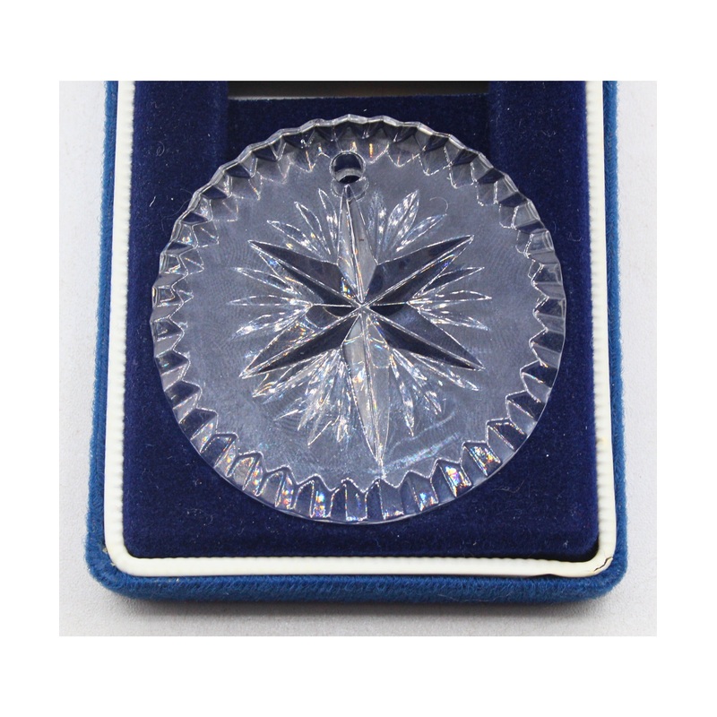 RARE Waterford Crystal Snow Star Christmas Disc Ornament