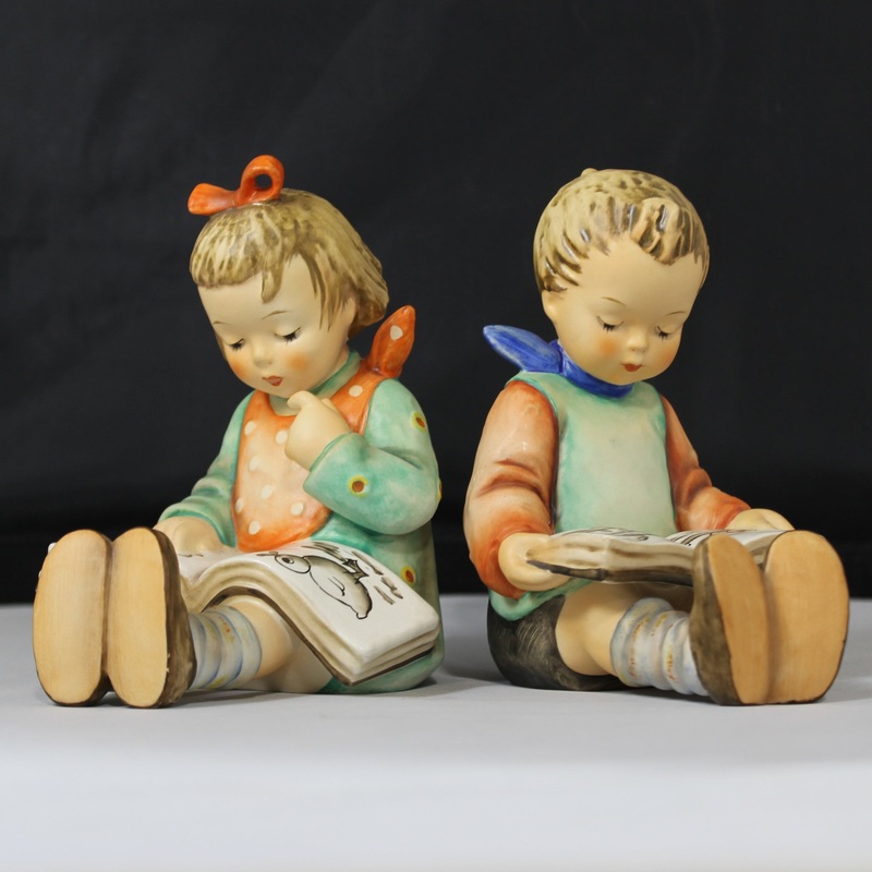 Hummel "Book Worm" Pair Boy & Girl Book Ends