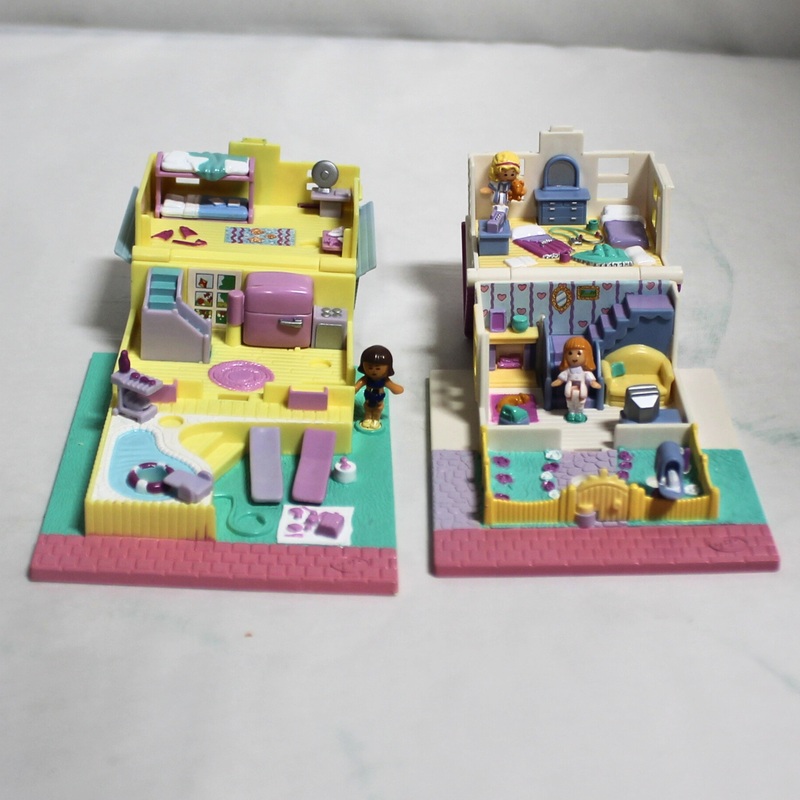Lot of 2 Polly Pocket: Mini Playsets | Summer House & Cozy Cottage