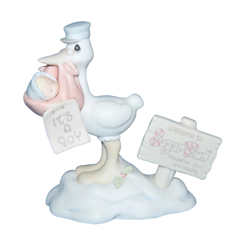 Precious Moments: 529788 Stork with Baby Sam | Sugar Town