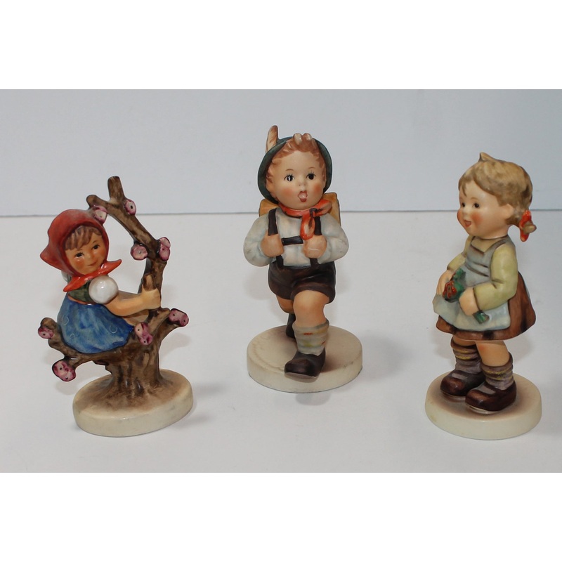 Hummel Figurine Lot Apple Tree Girl, School Boy, Flower Girl  (AP 1590 )