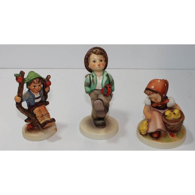 Hummel Figurine Lot Chick Girl, Apple Tree Boy, Globe Trotter  (AP 1594 )
