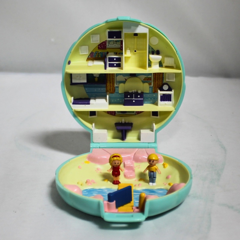 Polly Pocket Sea Shell Shaped Compact Mini Doll House | Beach House