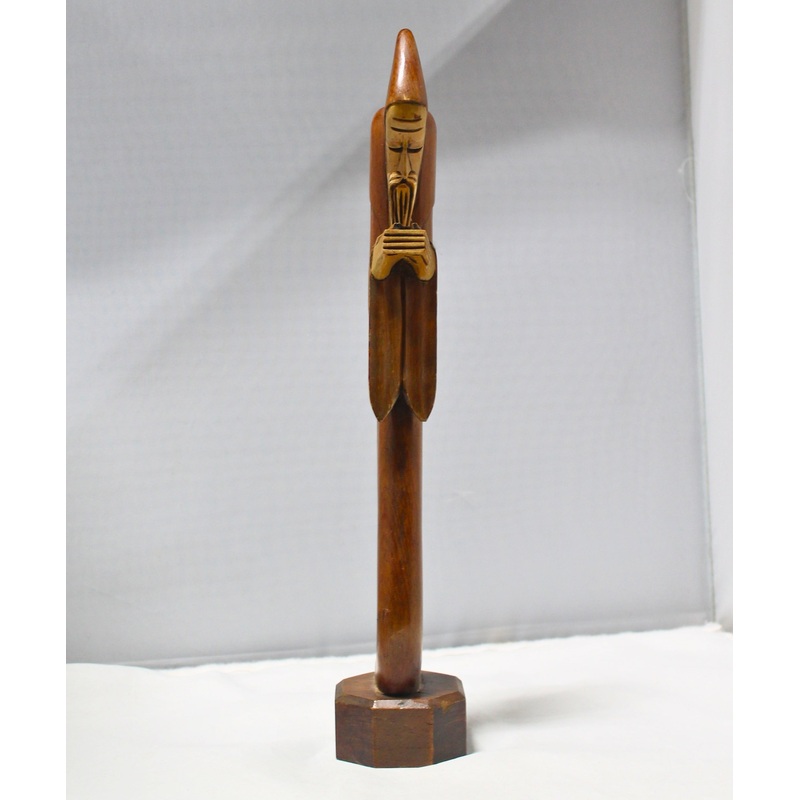 Wood Hand Carved Friar/Monk Figurine
