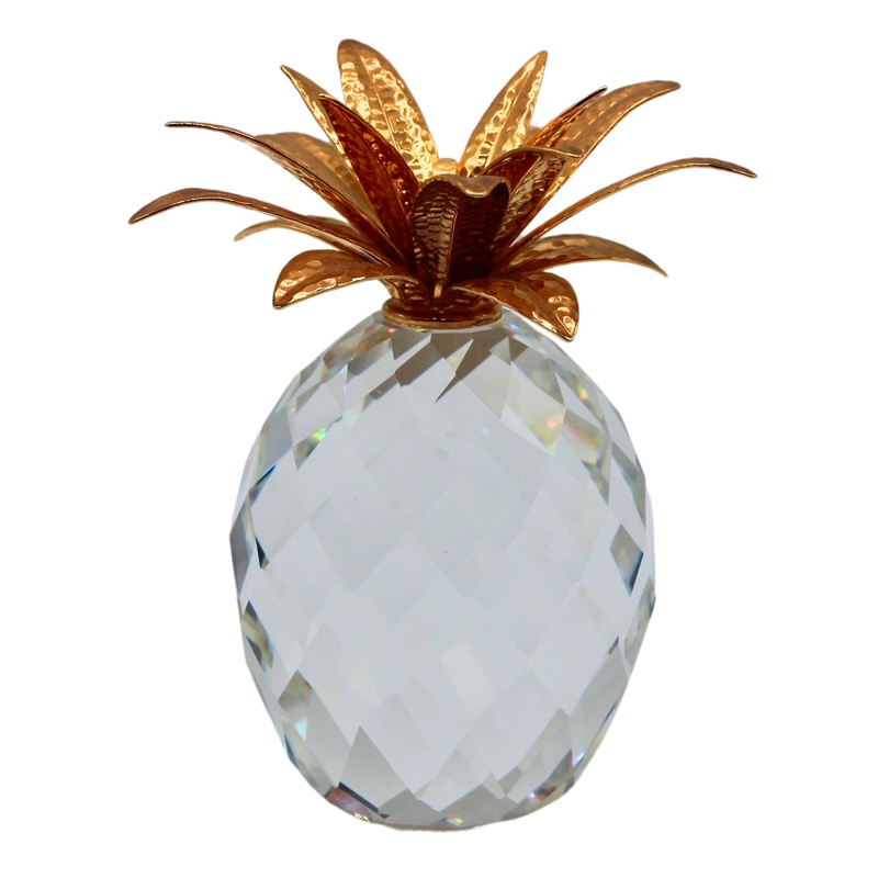 Swarovski Figurine: 10044 Large Pineapple | Hammered Leaves