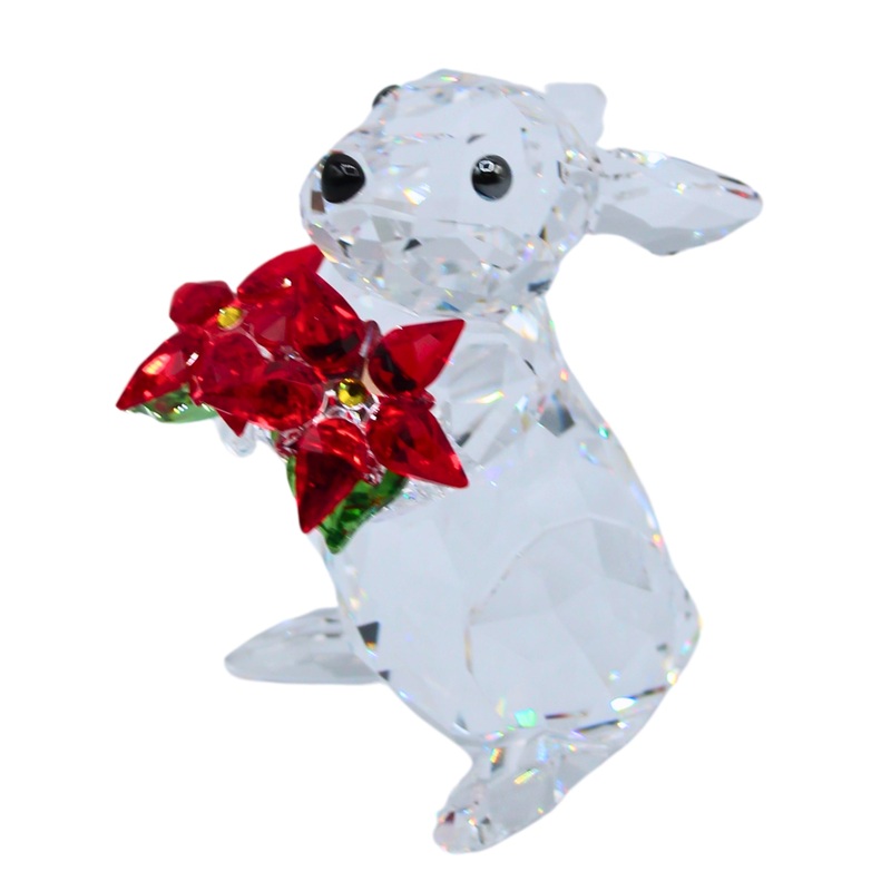 Swarovski Figurine: 1133620 Rabbit with Poinsettia
