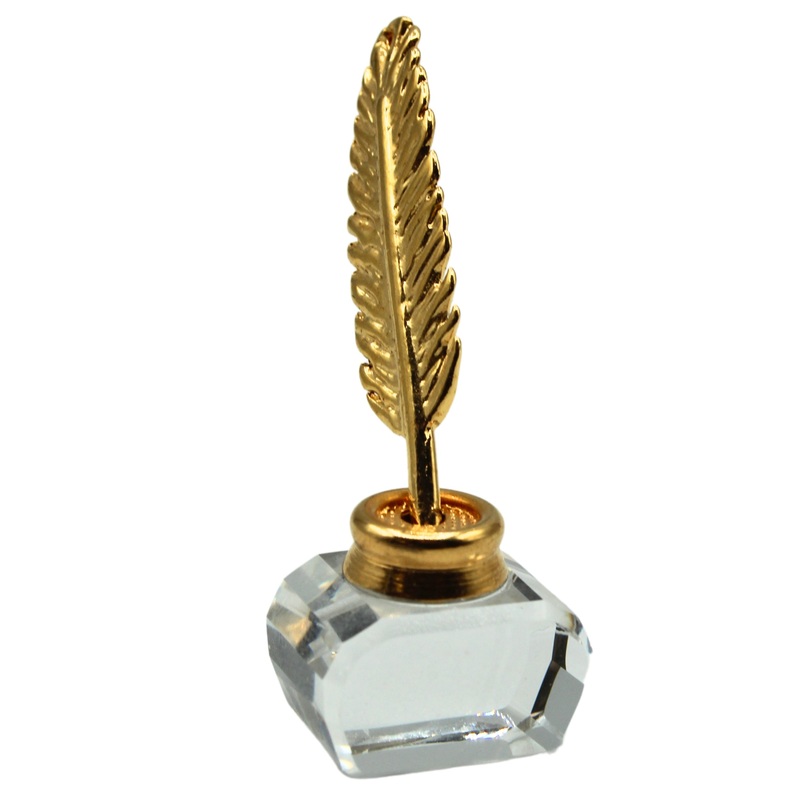 Swarovski Figurine: 189195 Gold Inkwell with Quill