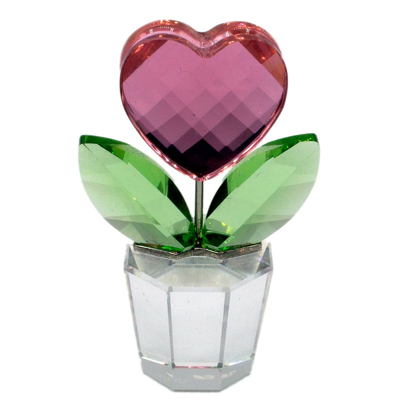 Swarovski Figurine: 842858 Pink Heart Flower