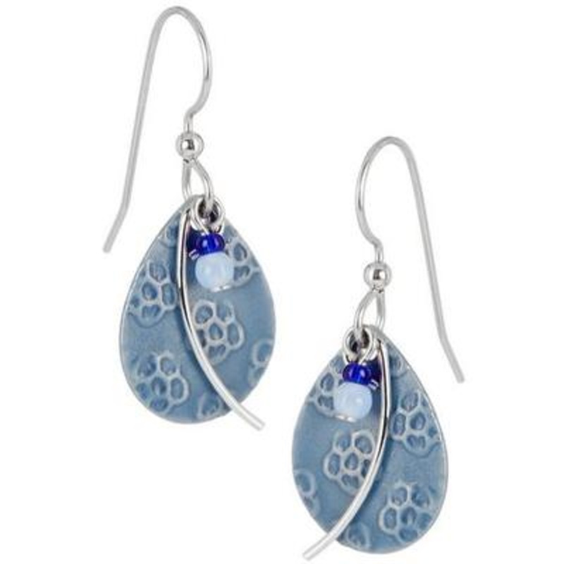 Flower Textured Teardrop Earrings