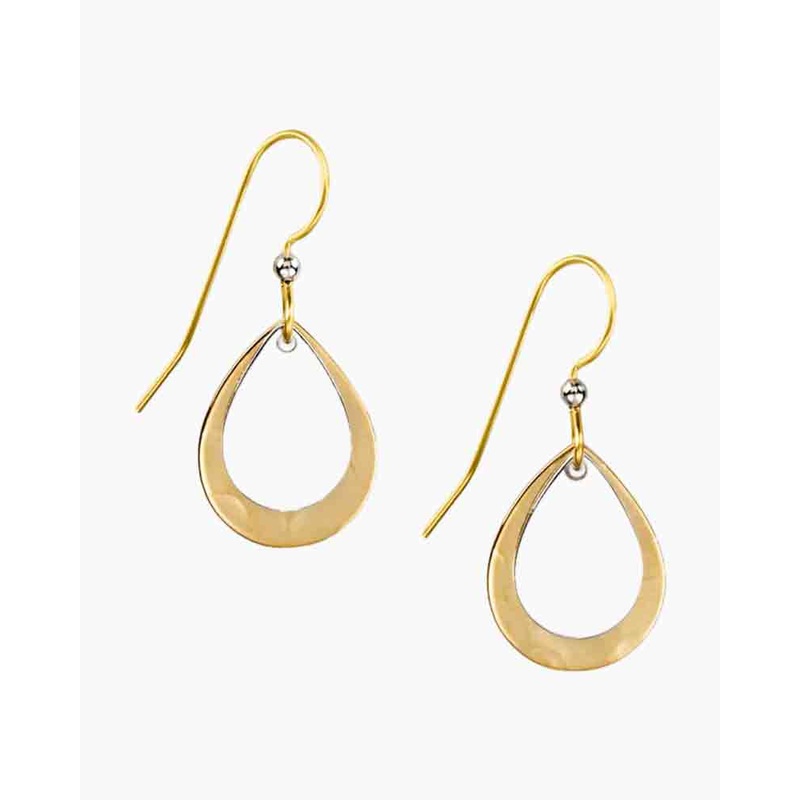 Two-Tone Layered Teardrop Earrings