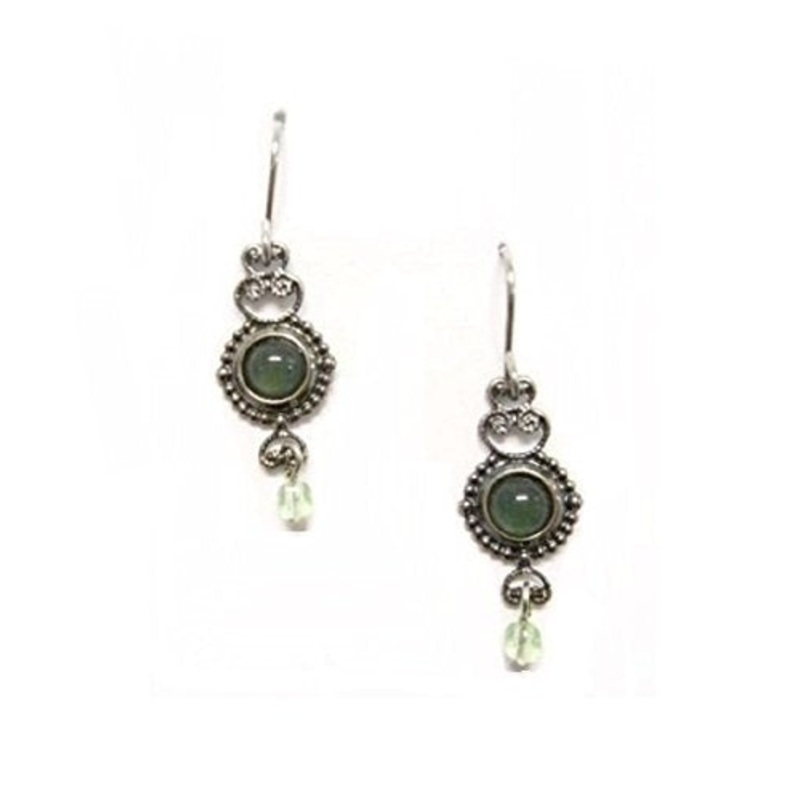 Vermont Aventurine Green Stone Dangle Earrings
