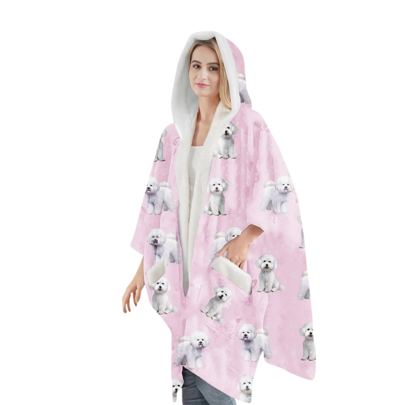 Bichon Frise Snuggs Wrap - Wearable Blanket Hoodie