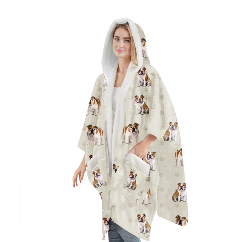 Bulldog Snuggs Wrap - Wearable Blanket Hoodie