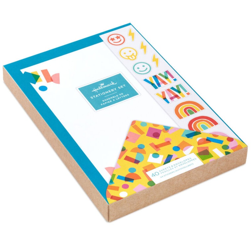 Confetti Collage Stationery Set With Stickers, Pack of 40