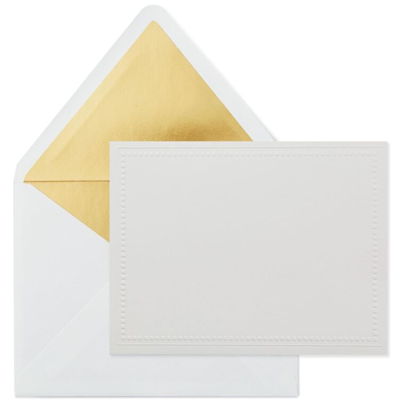 Embossed Beaded Border Blank Note Cards, Box of 10