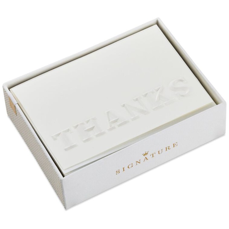 Embossed Cream Blank Thank You Notes, Box of 8