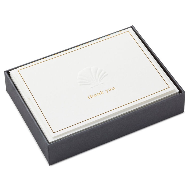 Embossed Shell Blank Thank-You Notes, Box of 10