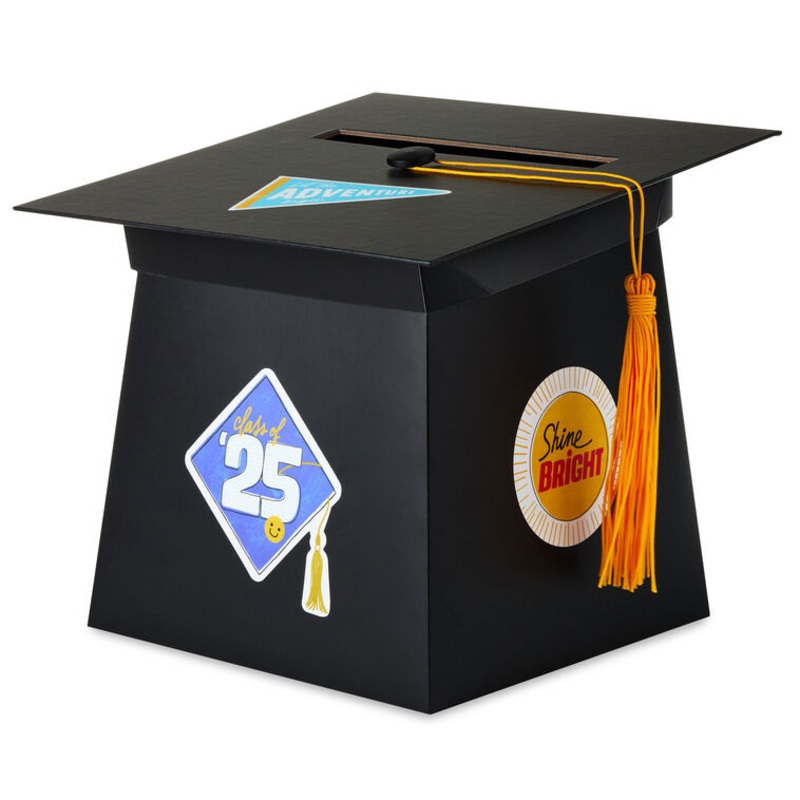 Grad Cap 2025 Card Holder Box With Stickers