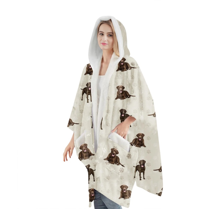 Labrador Chocolate Snuggs Wrap - Wearable Blanket Hoodie