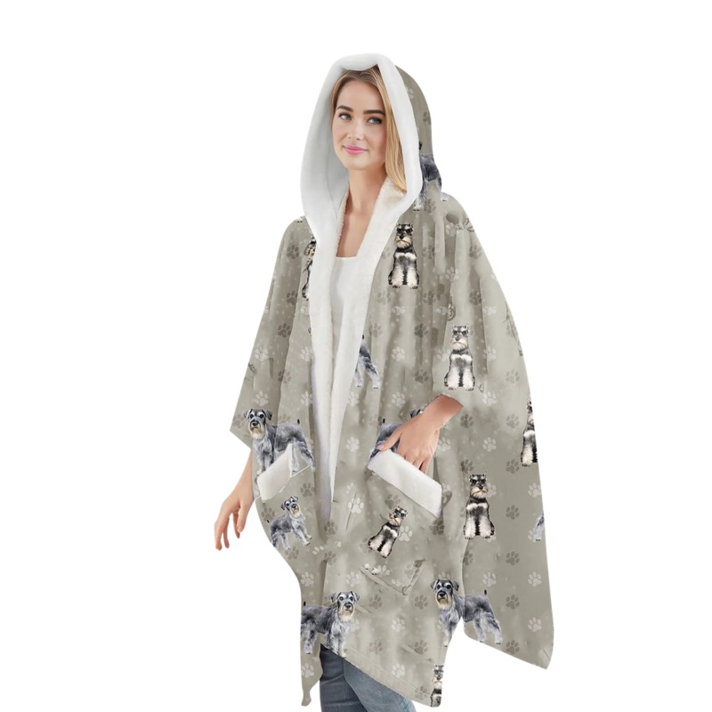 Schnauzer Snuggs Wrap - Wearable Blanket Hoodie