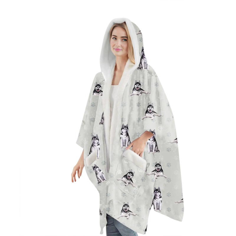 Siberian Husky Snuggs Wrap - Wearable Blanket Hoodie