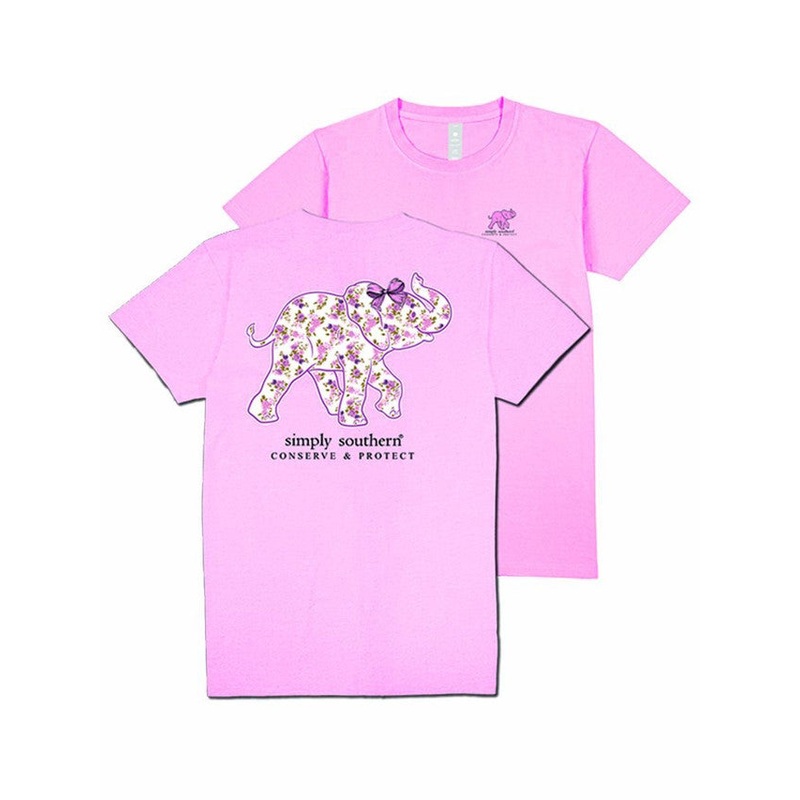 Elephant & Roses Tee - Pink