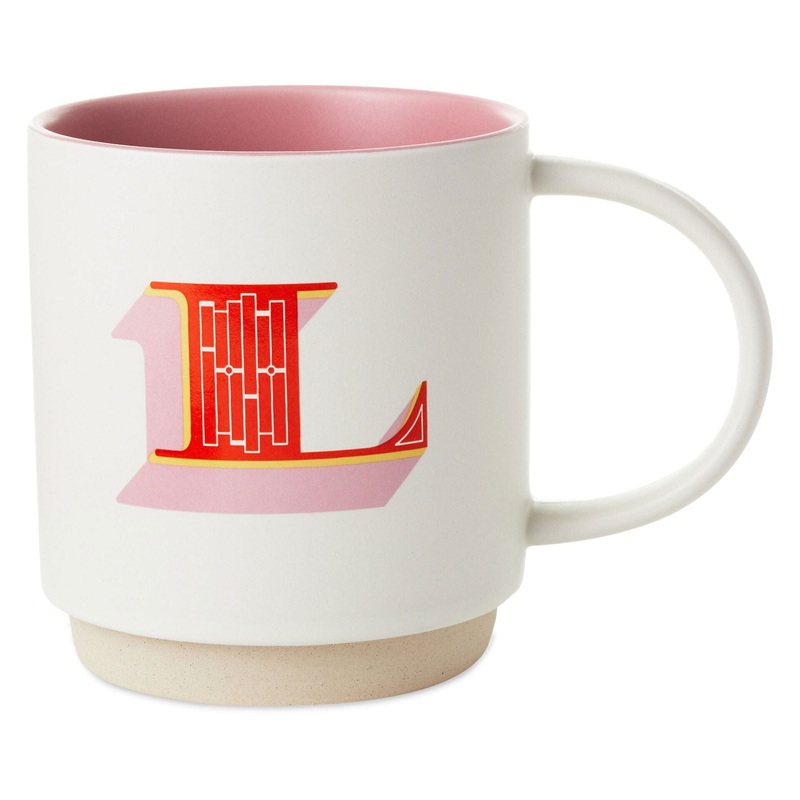 Initial Monogram 16 oz. Mug, L