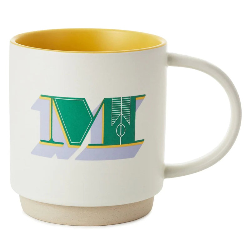 Initial Monogram 16 oz. Mug, M