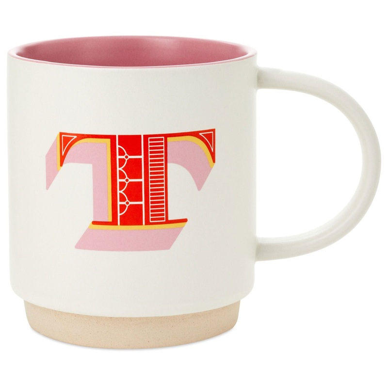 Initial Monogram 16 oz. Mug, T