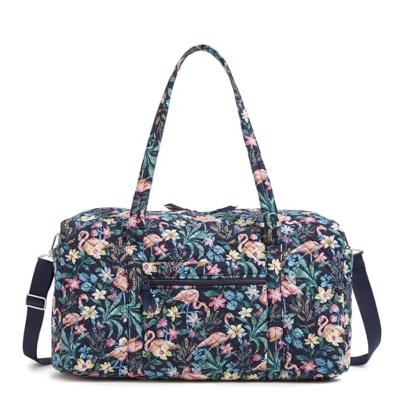 Large Travel Duffel Bag - Flamingo Garden