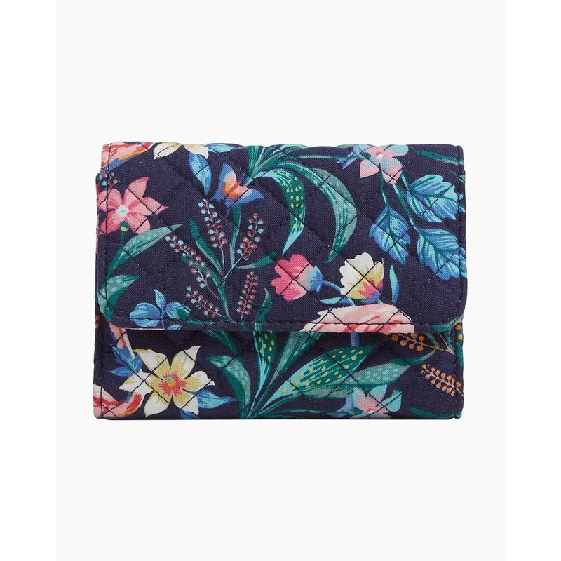 RFID Riley Compact Wallet - Flamingo Garden