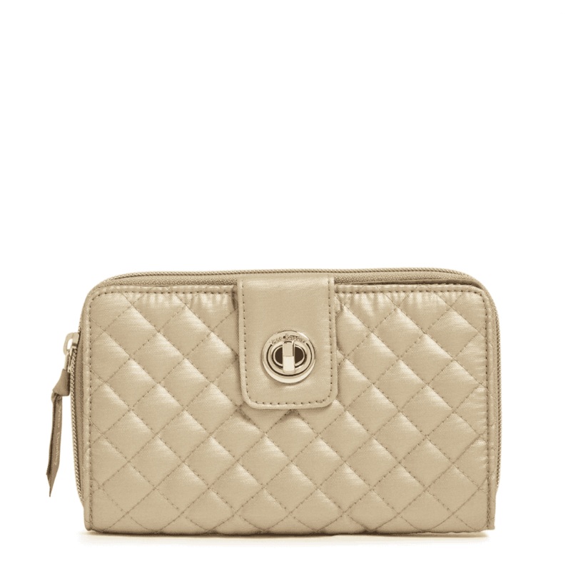 RFID Turnlock Wallet - Champagne Gold Pearl