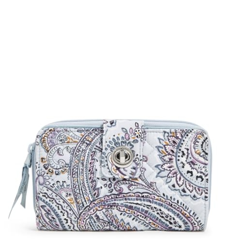 RFID Turnlock Wallet - Soft Sky Paisley