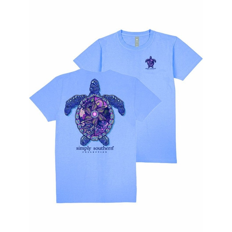 Turtle & Mandala Tee - Wave Blue
