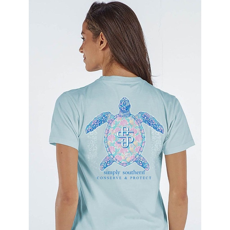 Turtle & Shells Tee - Ice Blue