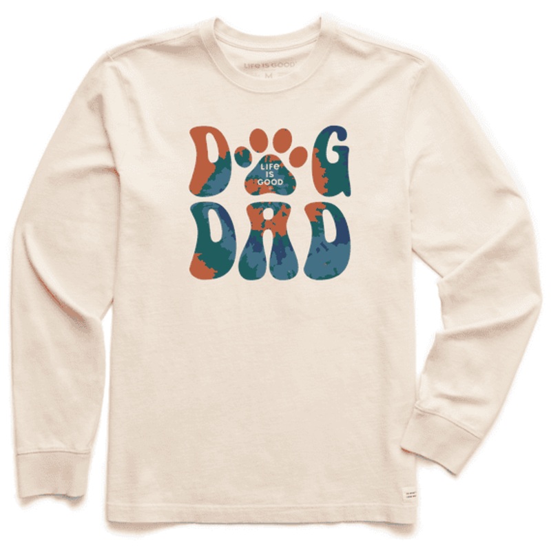 Groovy Tie Dye Dog Dad Long Sleeve Crusher Tee Men's
