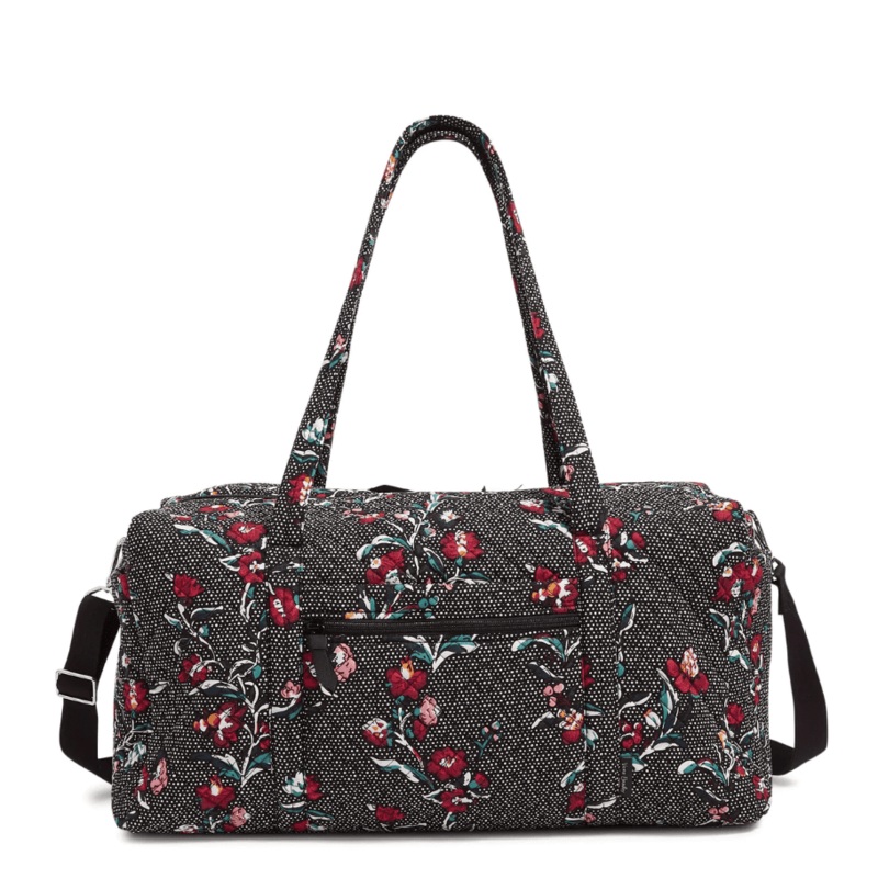 Large Travel Duffel - Perennials Noir Dot