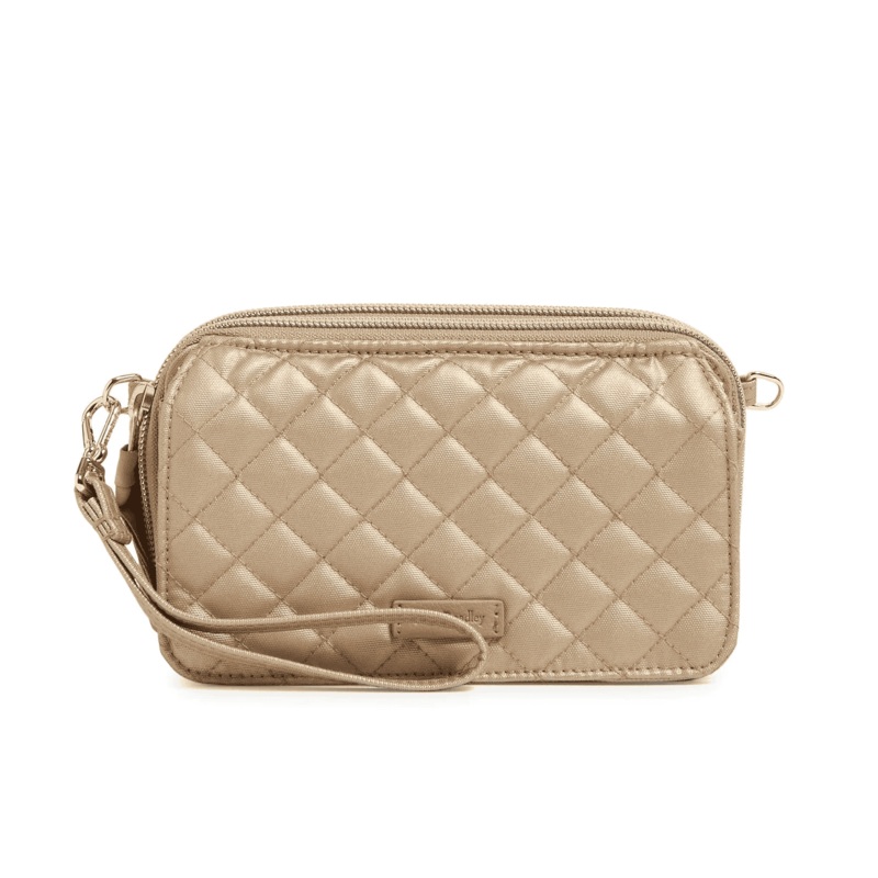 RFID All in One Crossbody - Champagne Gold Pearl