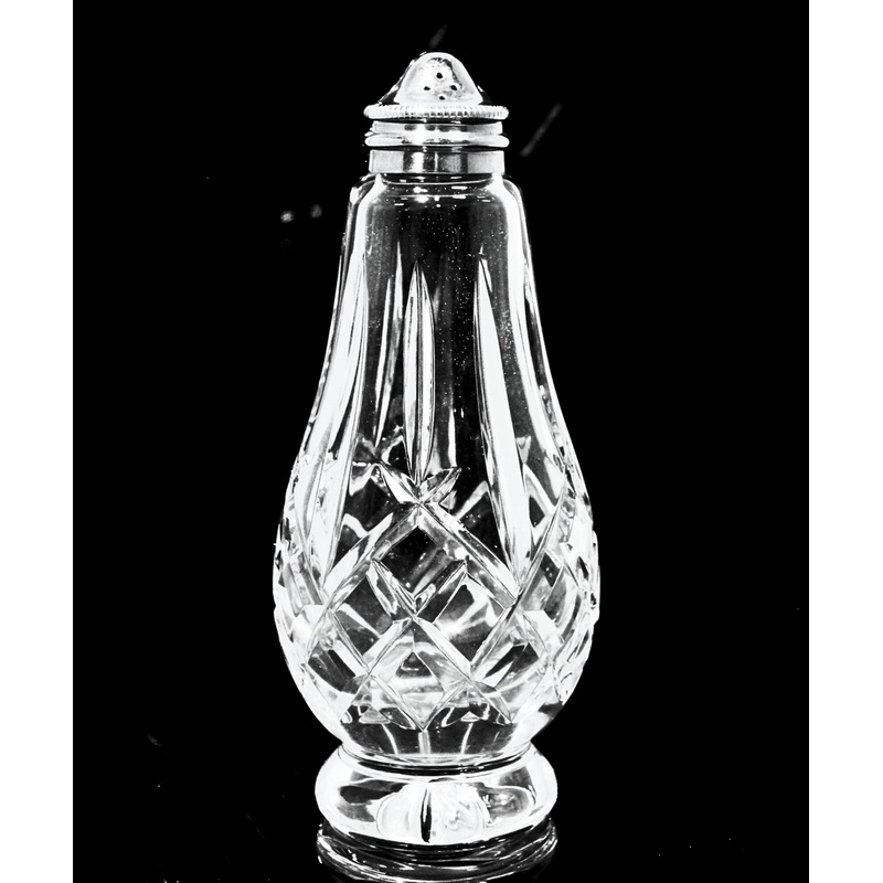 Waterford Crystal: Araglin Footed Shaker Set & Metal Lids | No Box, 5.5" | Footed