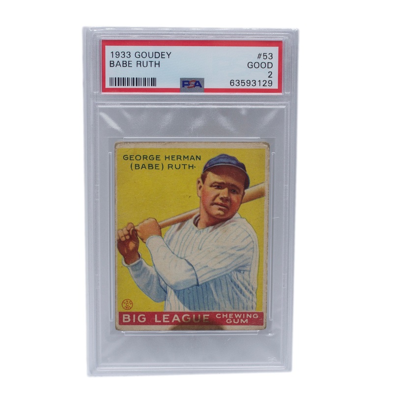 Graded Baseball Card: PSA 2 1933 Babe Ruth Goudey #53