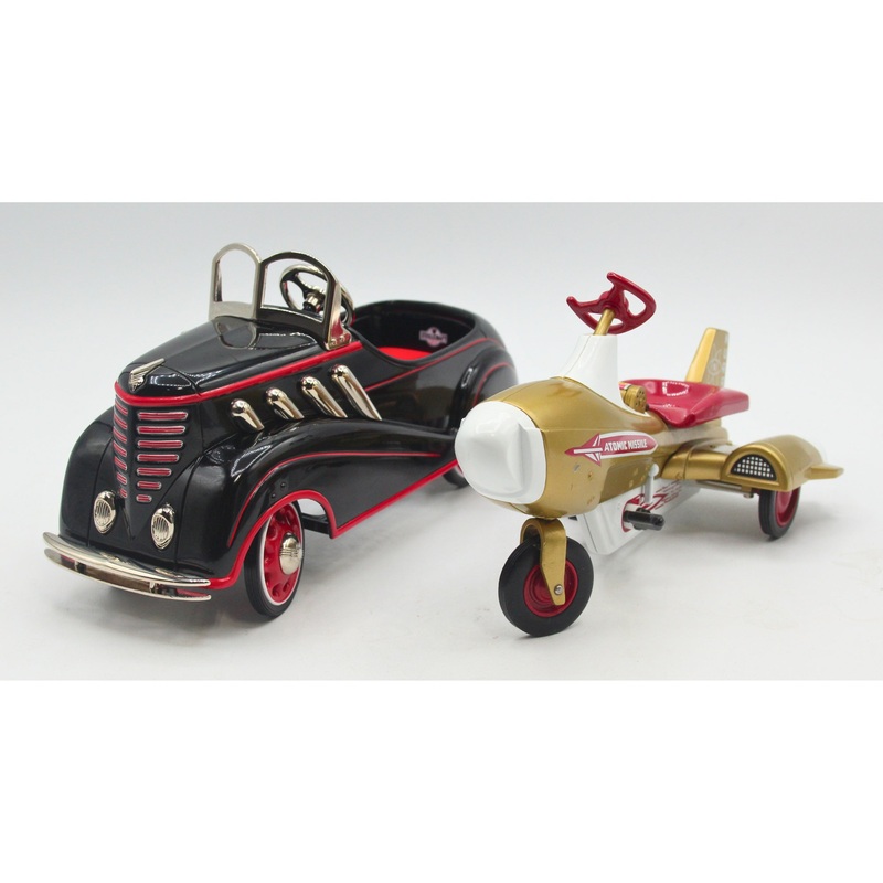 Lot of 2: Kiddie Car Classics - 1937 Steelcraft Auburn & 1958 Atomic Missile