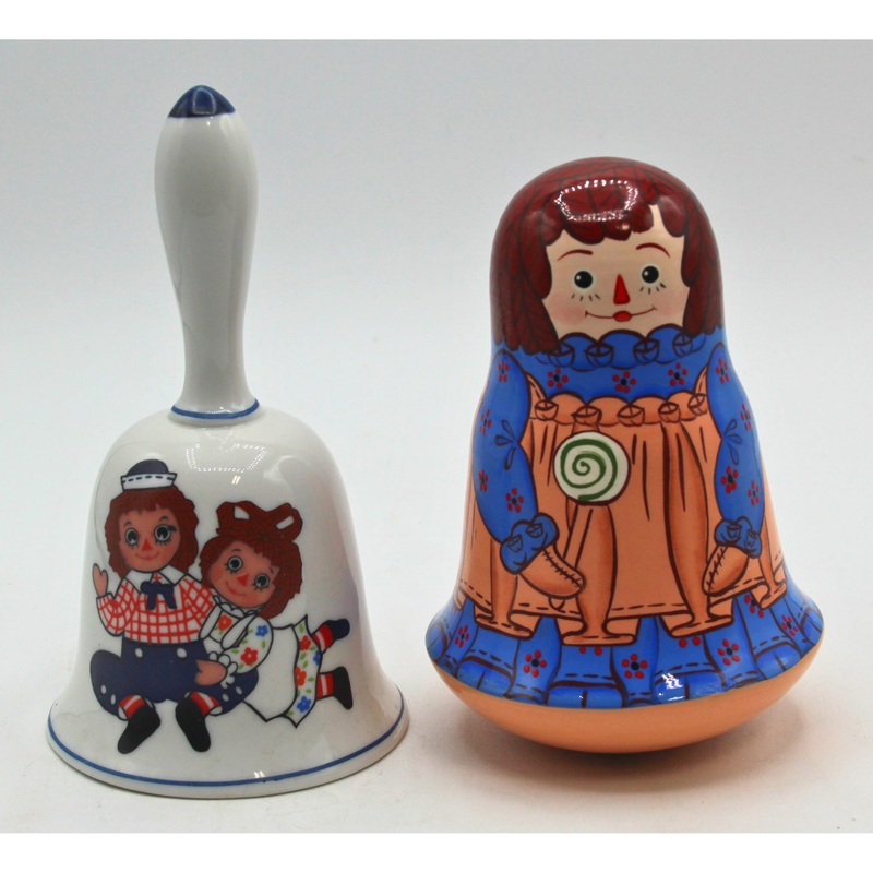 Lot of 2: Raggedy Ann Bells - Schmid Bros & Golden Cockerel | Please Read